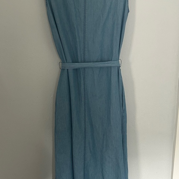 Talbots Blue Buttoned Pleated Midi Dress - Picture 4 of 6